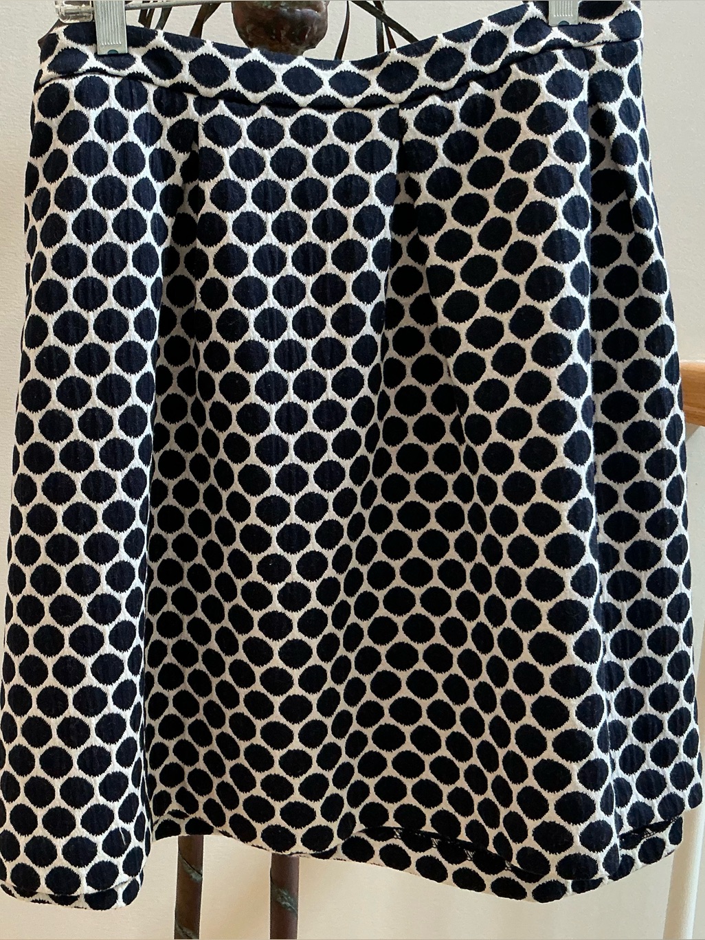 Boden Navy And White Polka Dot A-Line Skirt